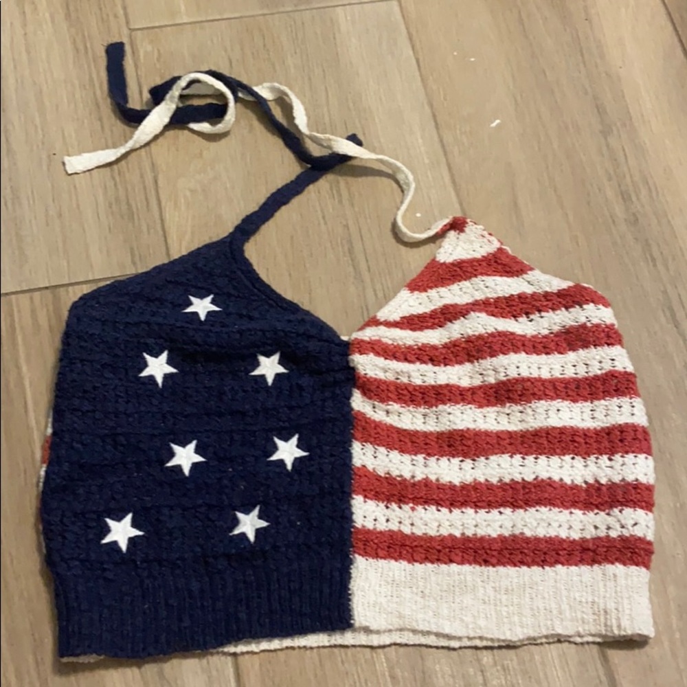 New American Flag Crop Top